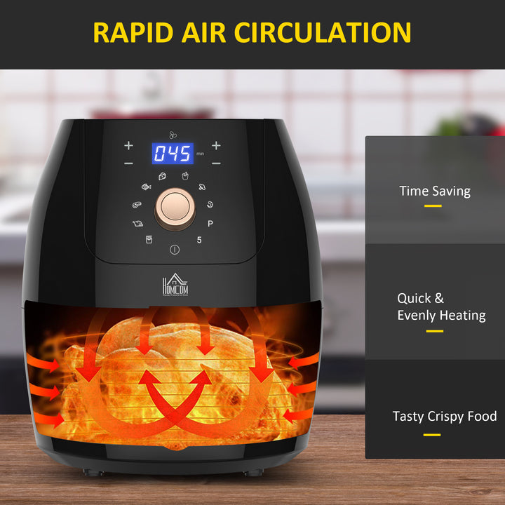 Air Fryer Deluxe: Digital 1700W 5.5L Rapid Air Circulation