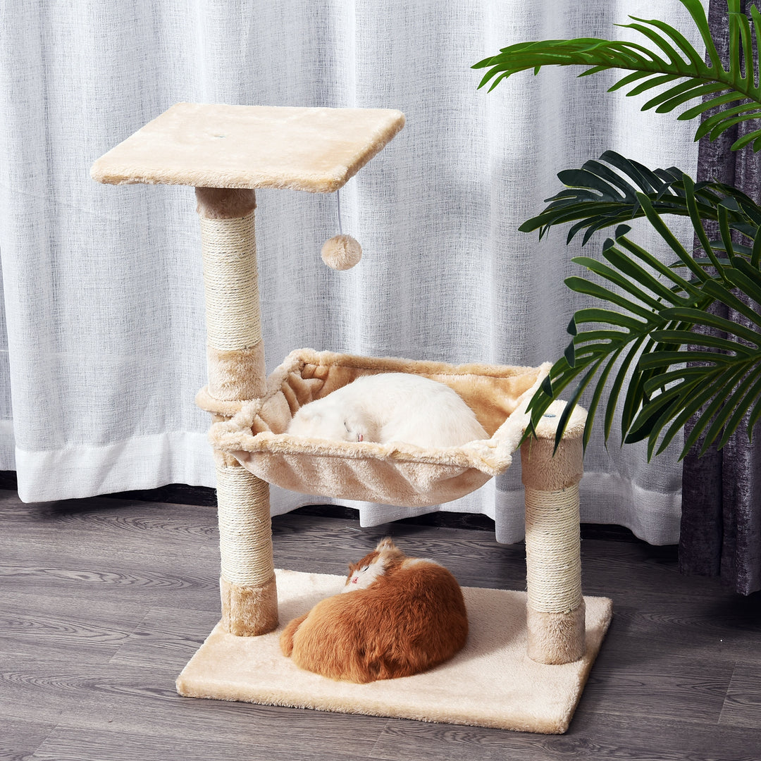 70cm 2-Tier Cat Tree with Hammock Bed