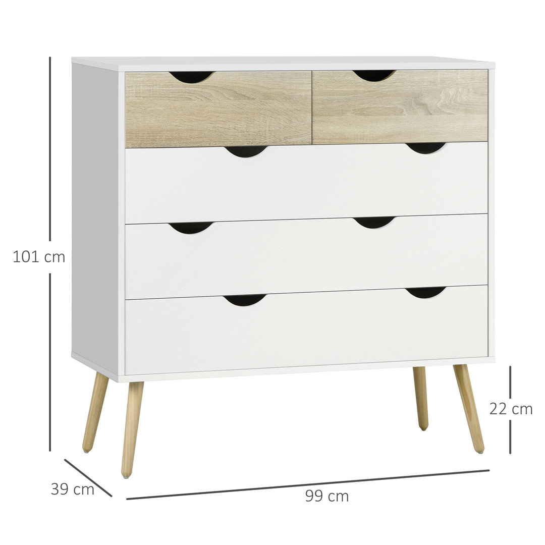 Dresser Drawers: 5-Tier Chest for Bedroom & Living Room Organisation