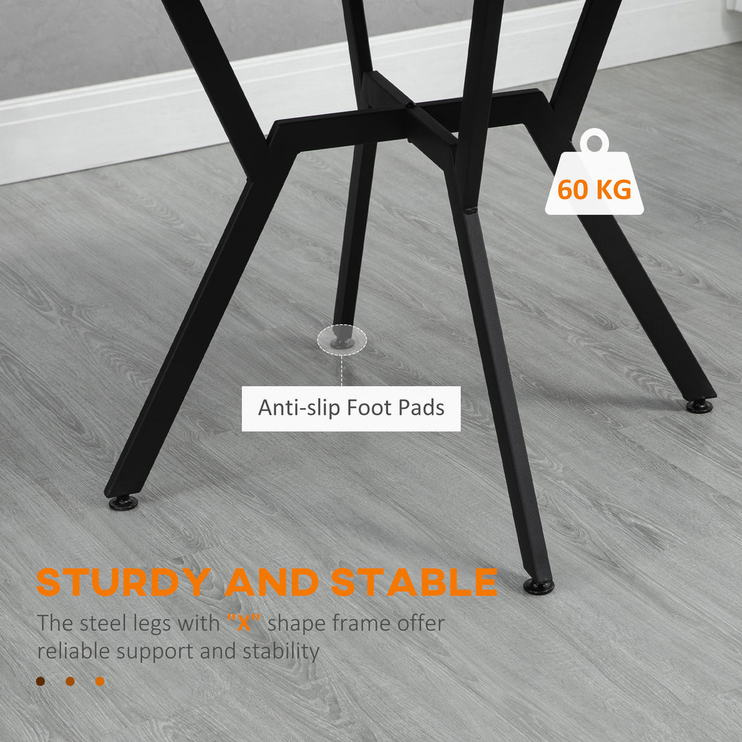 Round Kitchen Table with Black Legs Anti-slip Foot Pads