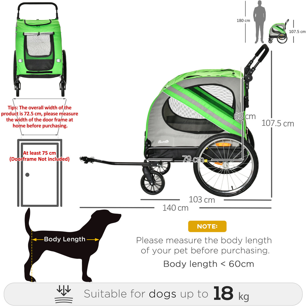 2-in-1 Dog Bike Trailer & Pet Stroller