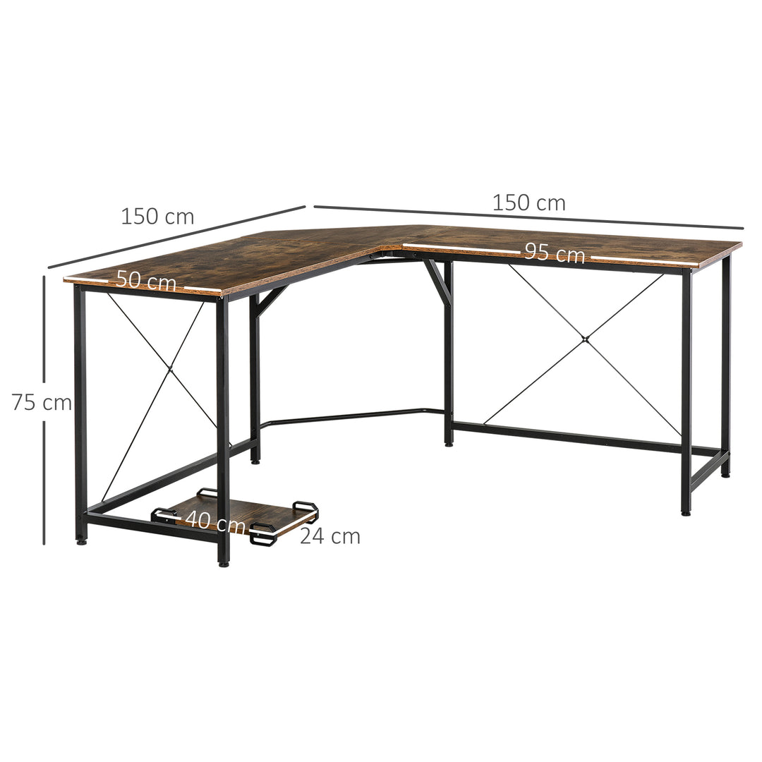 HOMCOM L-Shaped Gaming Desk