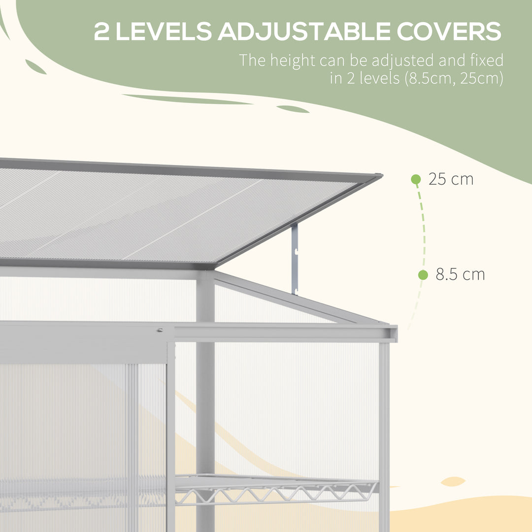 3-Tier Mini Greenhouse Garden Cold Frame Plant Growth House w / Polycarbonate Panels