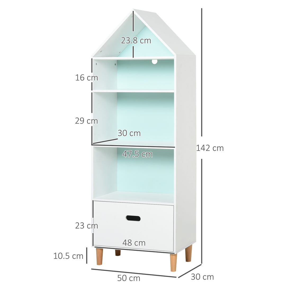 Children's 5-Tier Bookshelf with Drawer