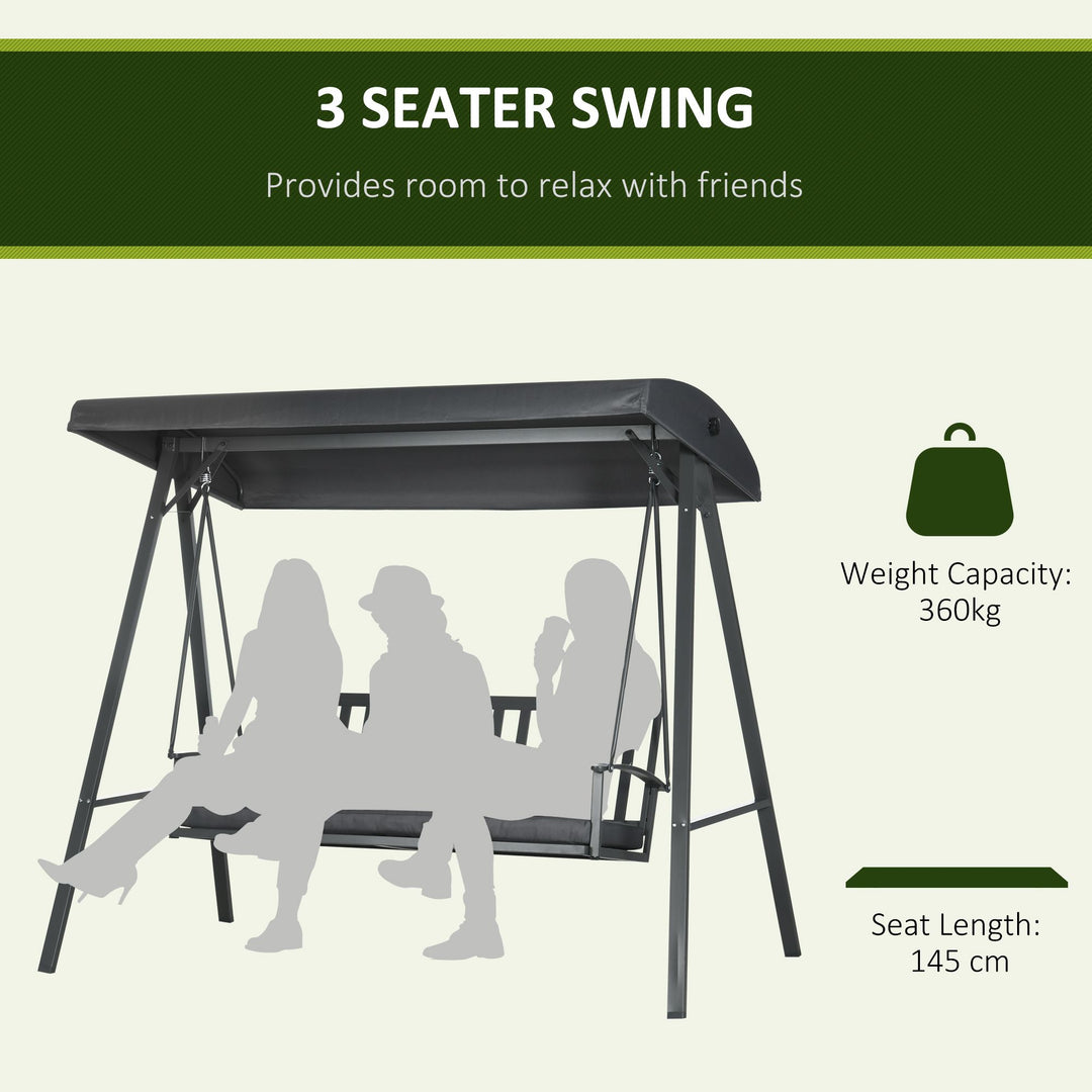 3-Seat Garden Swing Chair