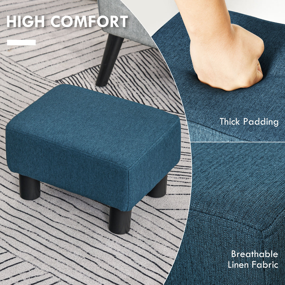 Linen Fabric Ottoman Footstool