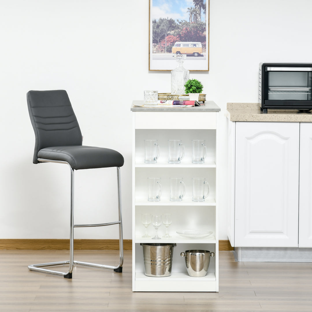 HOMCOM Bar Table with 4-Tier Storage Shelf