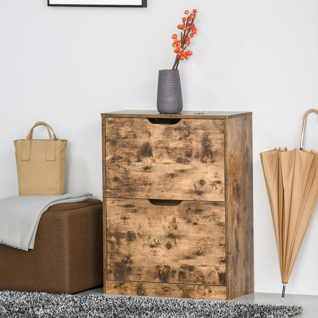 Wooden 2 Drawer Shoe Cabinet