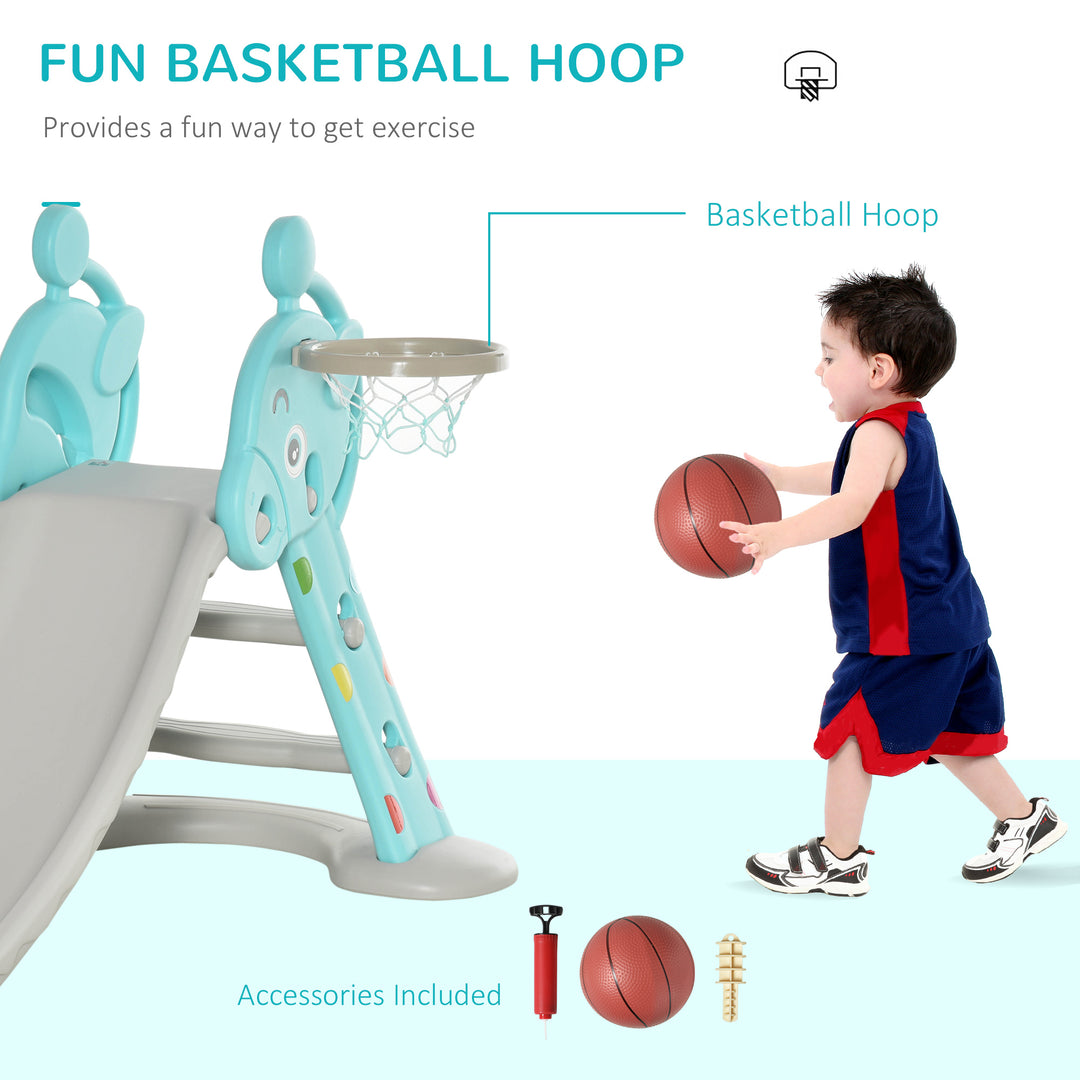 Kids 2 in 1 Slide with Basketball Hoop