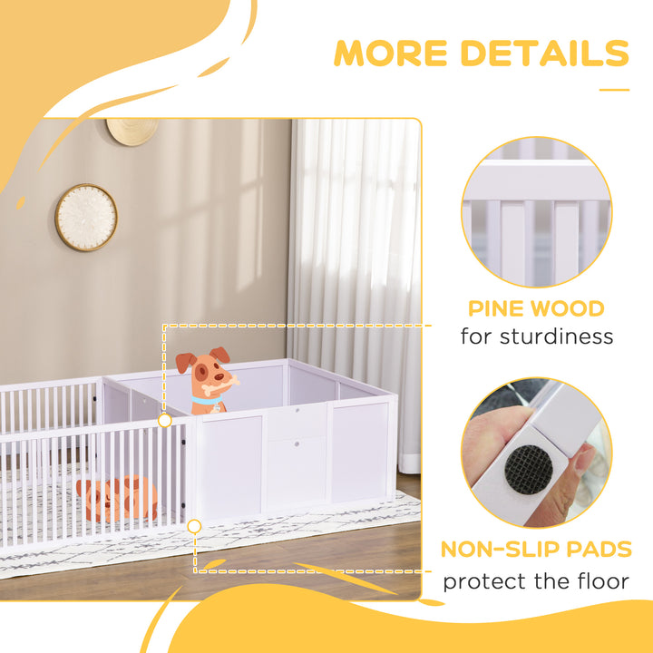 7 Panels Playpen with 3 Doors for Baby Dogs