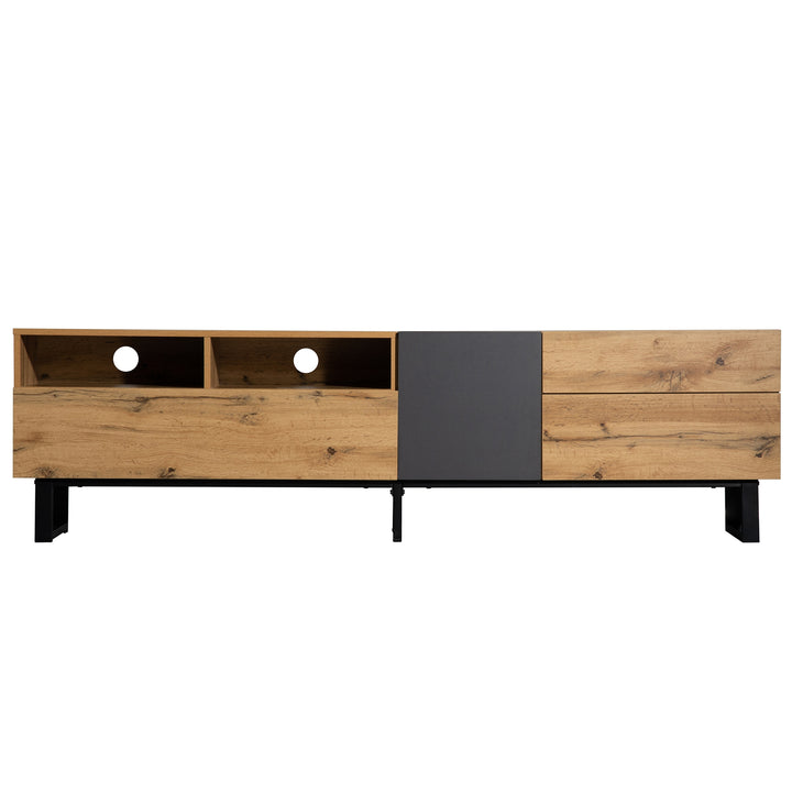 TV Stand with Storage Compartments & Wood Finish