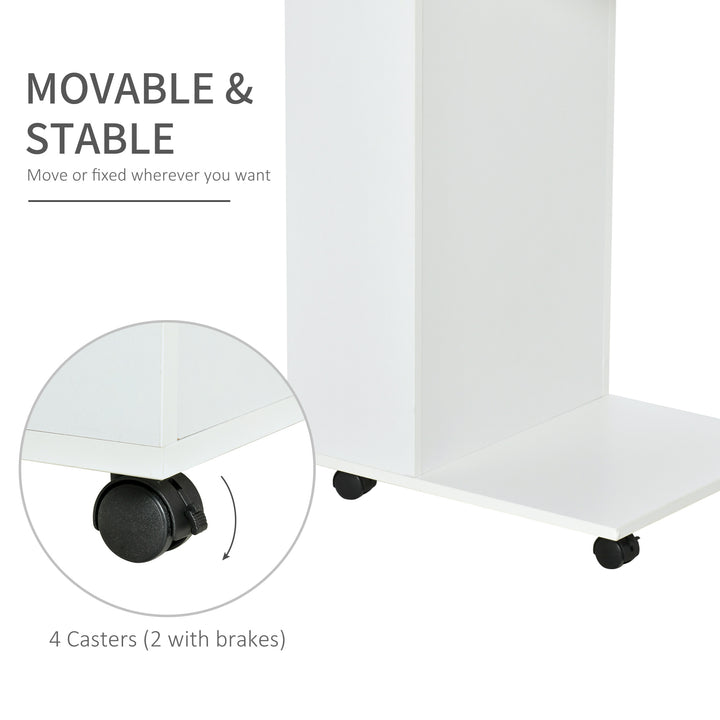 HOMCOM Mobile C-Shape Sofa Table