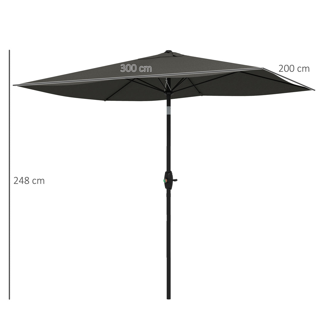 2 x 3(m) Garden Parasol Umbrella