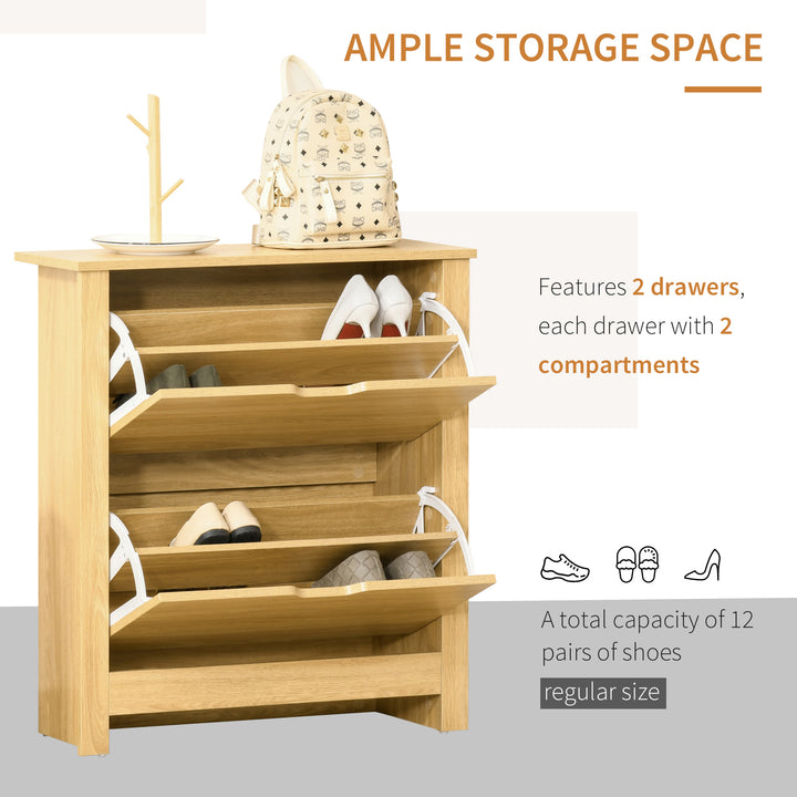 HOMCOM Shoe Storage Cabinet with 12 Compartments