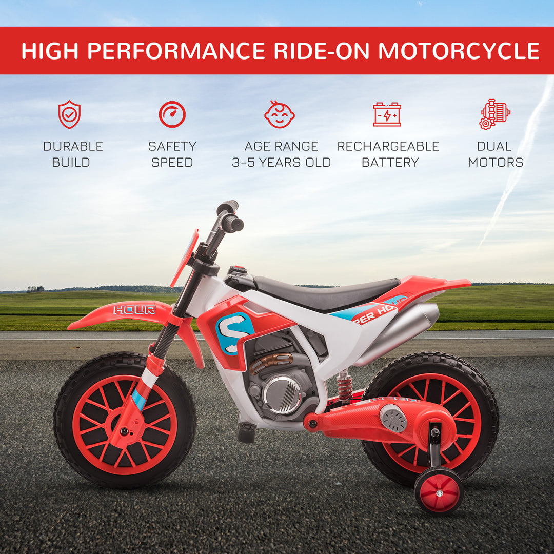 Kids' Electric Motorbike: 12V Ride-On with Training Wheels