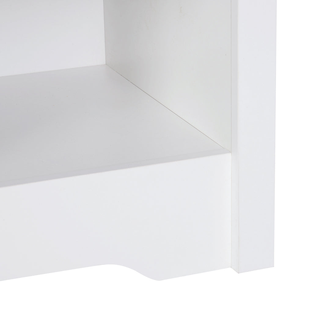 HOMCOM Set of 2 Modern White Bedside Tables with Drawer & Shelf