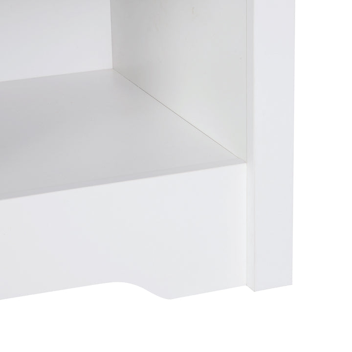 HOMCOM Set of 2 Modern White Bedside Tables with Drawer & Shelf