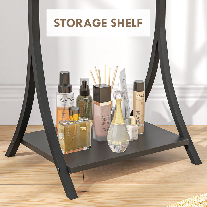 Free Standing Full-Length Mirror with Storage Shelf