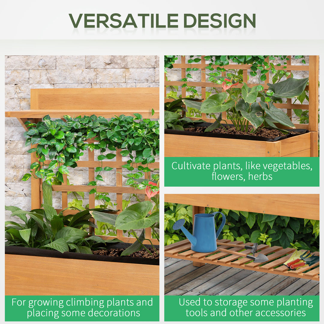 Elevated Garden Bed: Raised Wooden Planter with Shelves for Veggies