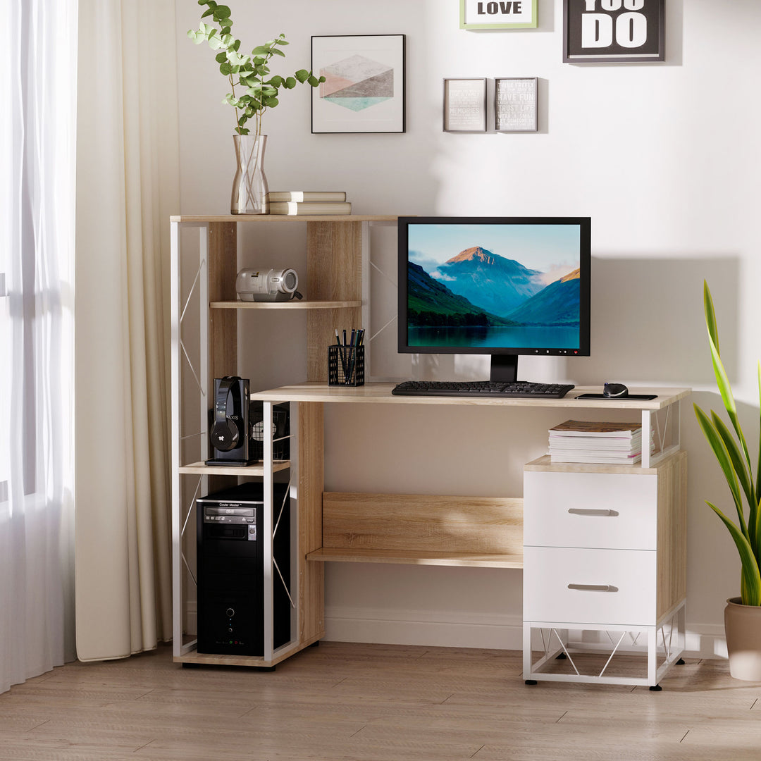 Office Table with Drawers & Shelves