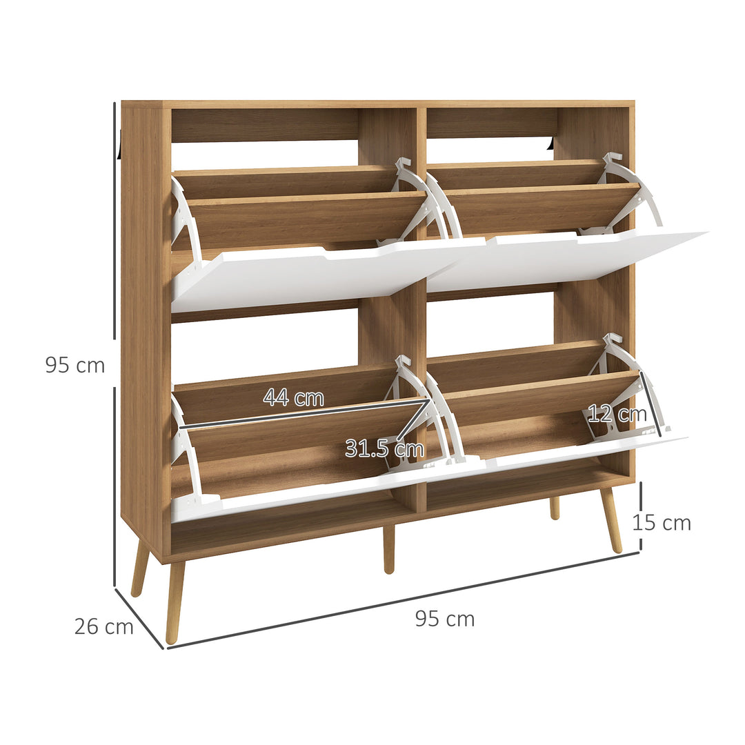 Shoe Cabinet with 4 Flip Drawers