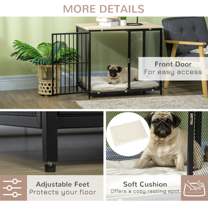 Dog Crate Furniture Side End Table with Soft Washable Cushion