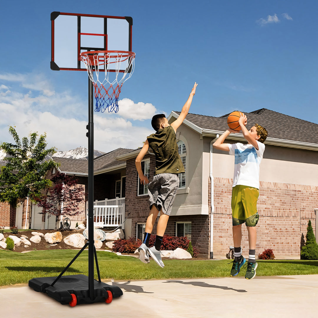 Height Adjustable Basketball Hoop and Stand for Kids with Sturdy Backboard and Weighted Base