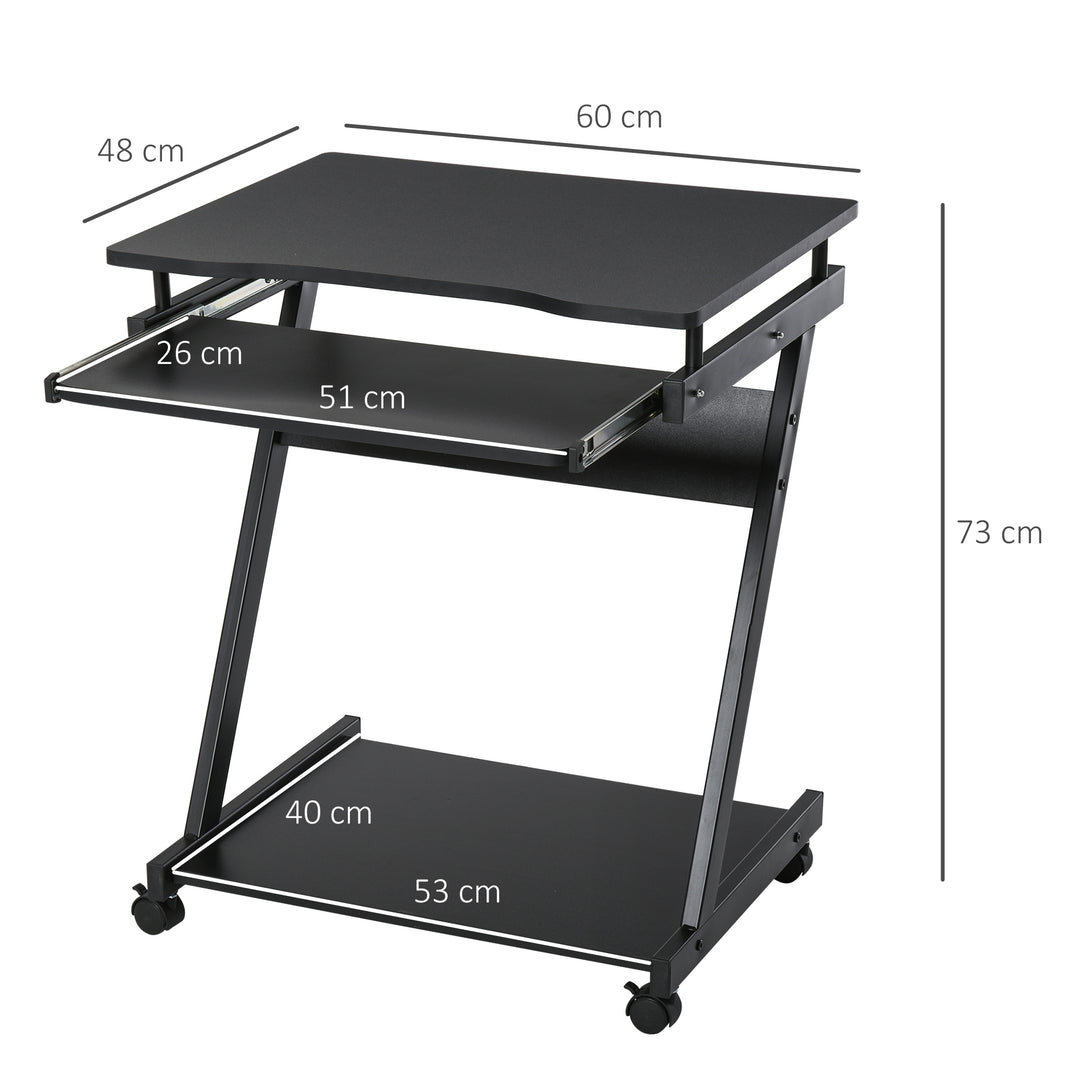 HOMCOM Movable Desk with Wheels