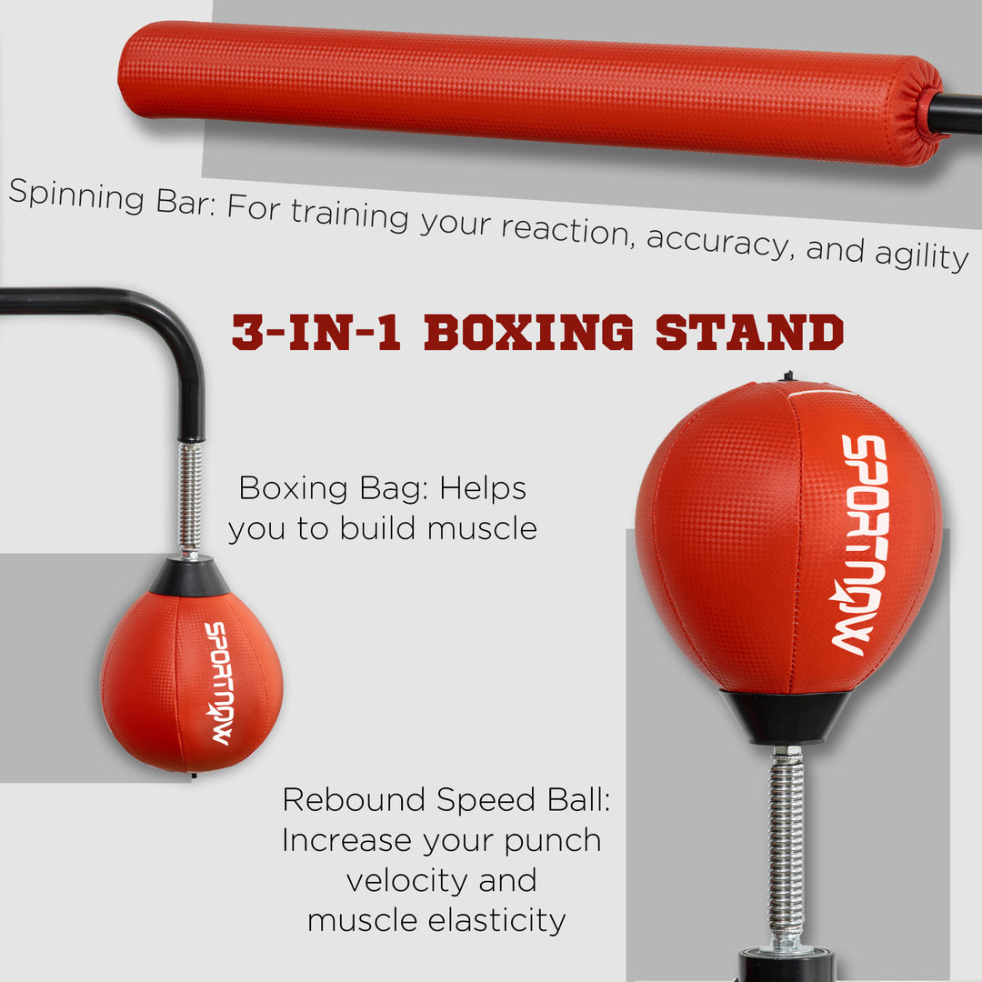 140-205cm Inflatable Punch Bag w/ Reaction Bar Challenge