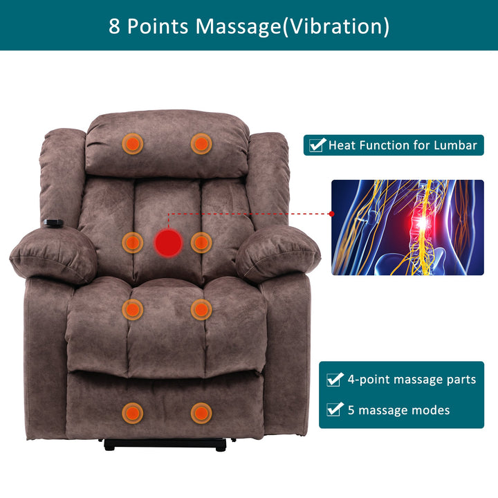 Power Lift Recliner Massage Chair with Heat and Vibration