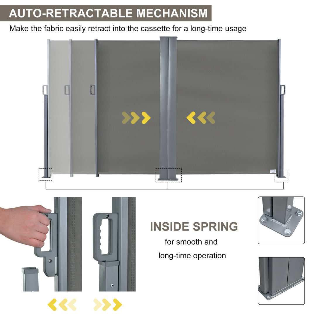 Patio Retractable Double Side Awning Folding Privacy Screen Fence Privacy Wall Corner Divider Wind Screen Room Divider