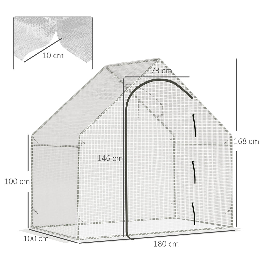 Walk-In Greenhouse Vegetable Plant herb Garden Grow House w/ Window Roll-Up Door Steel Frame All-Year