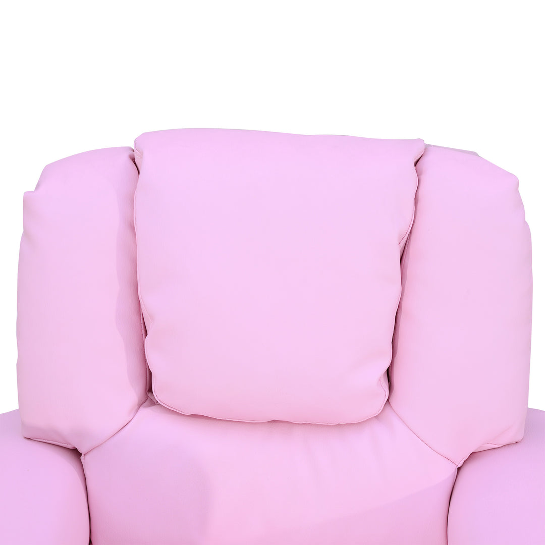 Children Recliner Armchair W/ Cup Holder-Pink