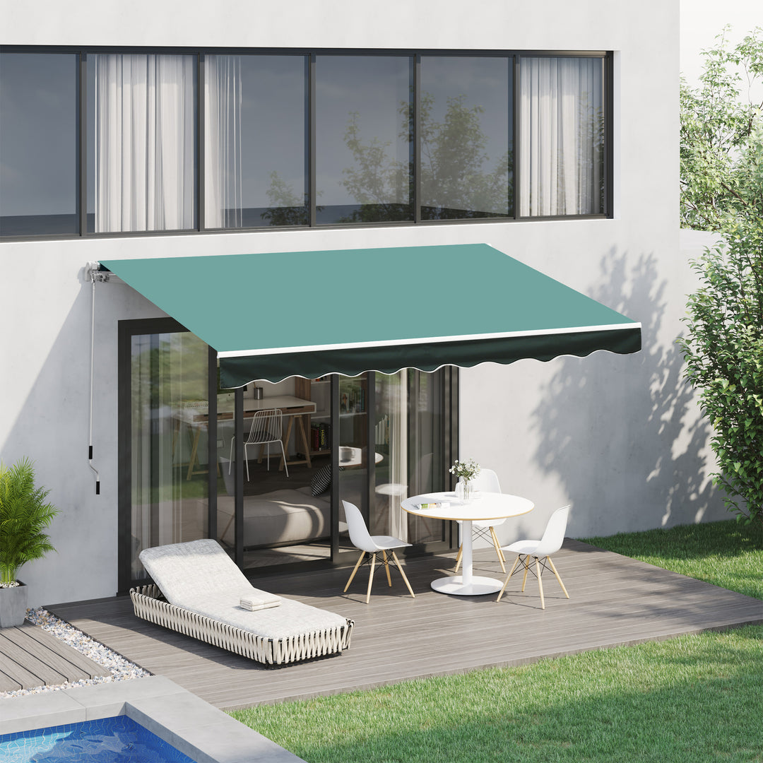 3x2.5 m Sun Shade Canopy Garden Patio Manual Retractable Awning Canopy Sun Shade Shelter