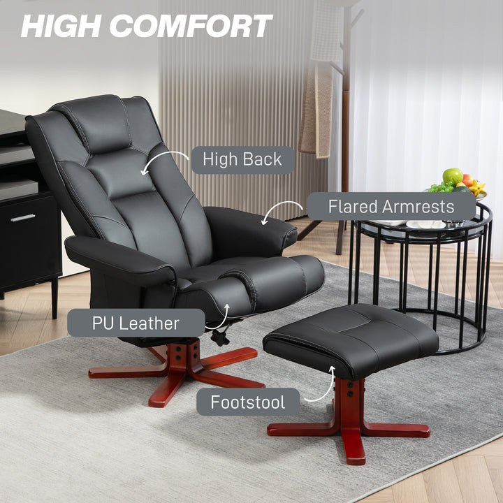 Leather Recliner Chair wirh Footstool