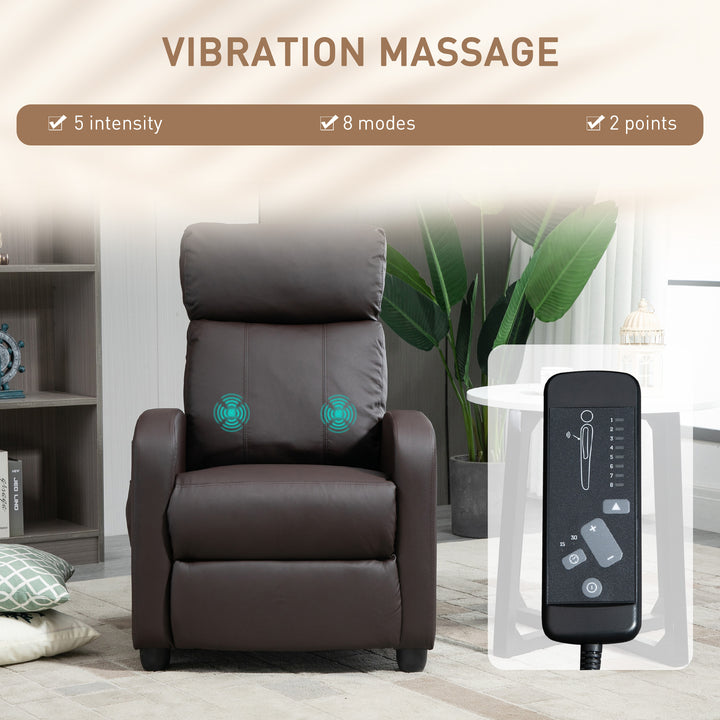 Recliner Sofa Chair PU Leather Massage Armcair w/ Footrest and Remote Control for Living Room