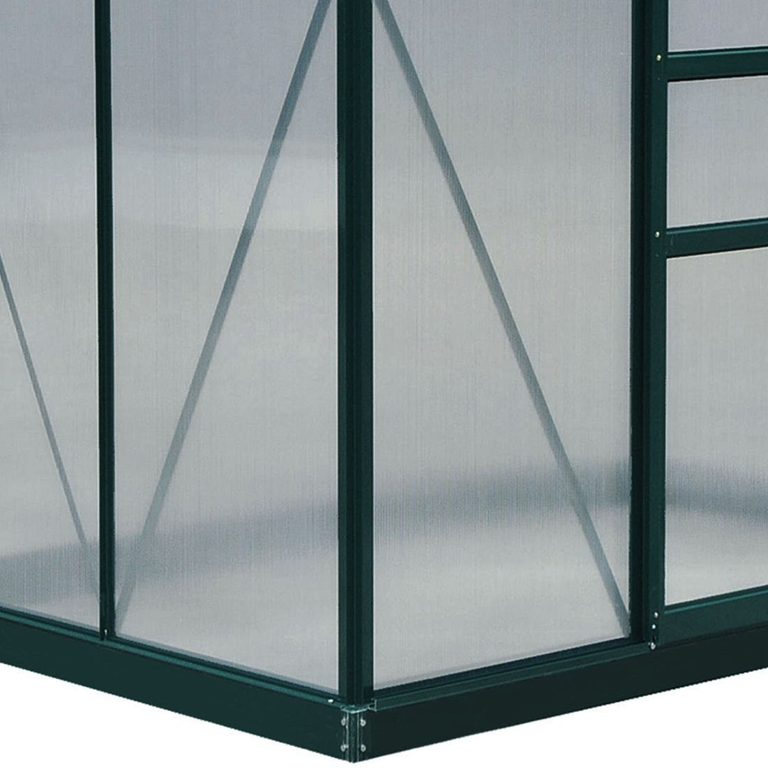 Clear Polycarbonate Greenhouse Large Walk-In Green House Garden Plants Grow Galvanized Base Aluminium w/ Slide Door (6ft x 4ft)