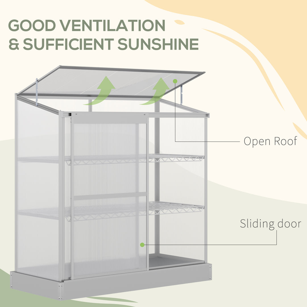 3-Tier Mini Greenhouse Garden Cold Frame Plant Growth House w / Polycarbonate Panels