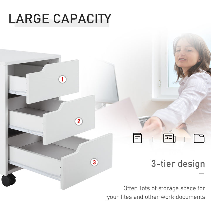 3 Drawer Mobile File Cabinet