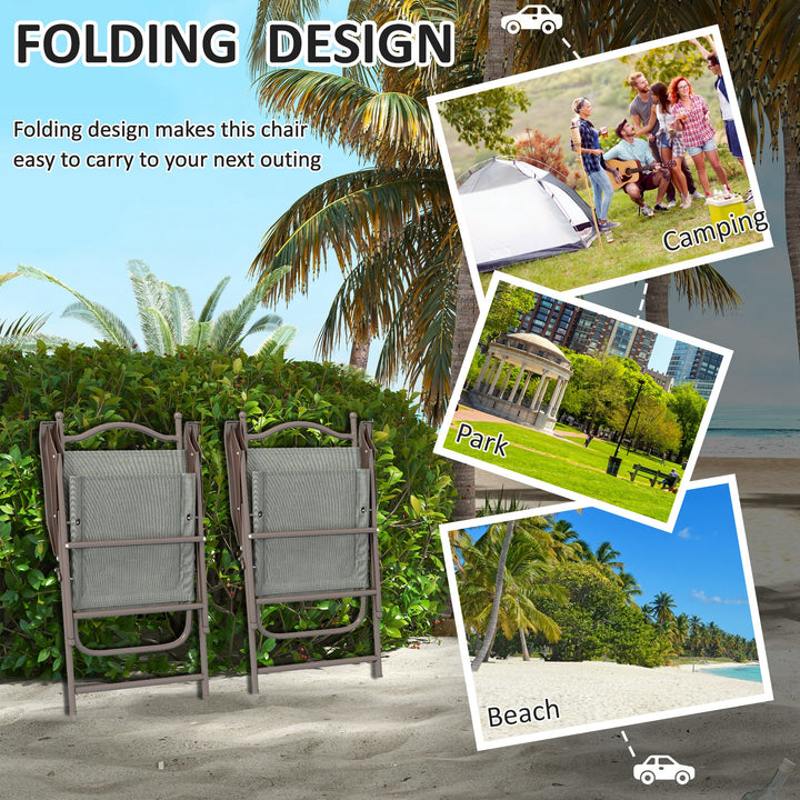 2 Pieces Folding Patio Camping Chairs Set