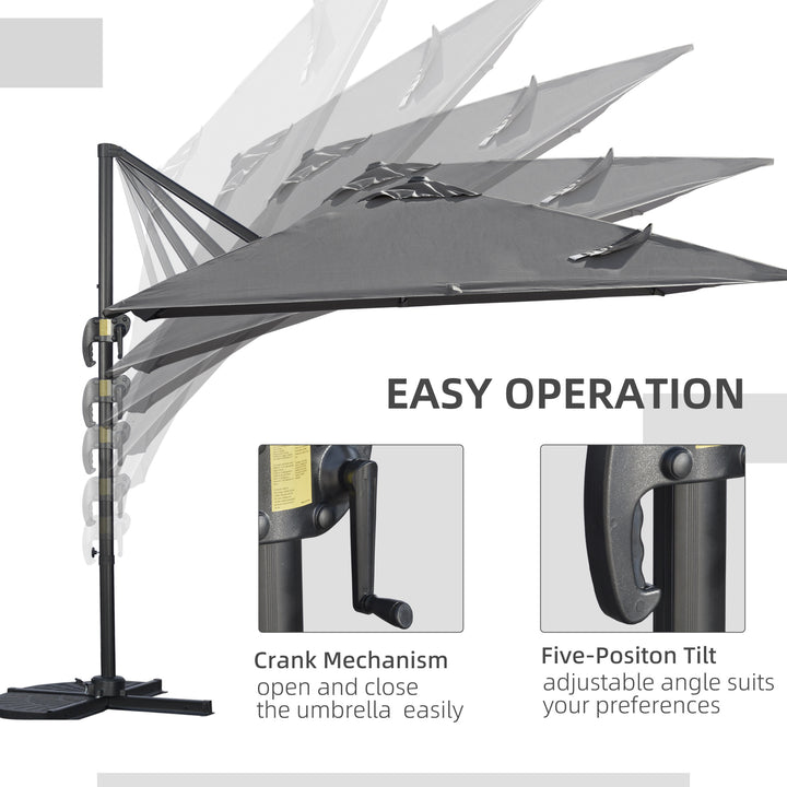 Waterproof 2.7 x 2.7 m Cantilever Parasol