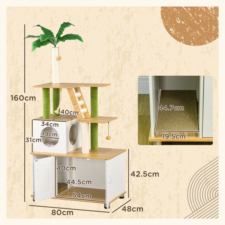 Cat Tree w/ Hidden Litter Box Enclosure