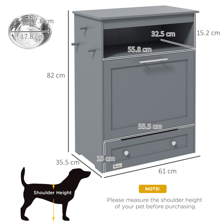 Pet Feeder Station with Raised Bowls