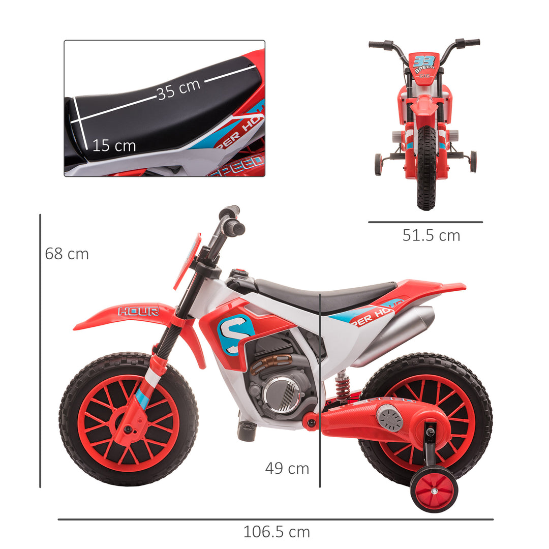 Kids' Electric Motorbike: 12V Ride-On with Training Wheels