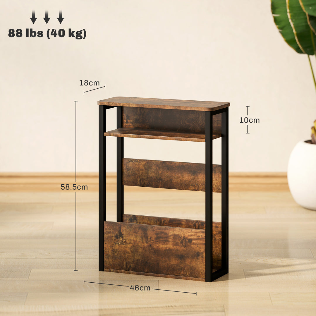 Industrial-Style Side Table - Black/Brown