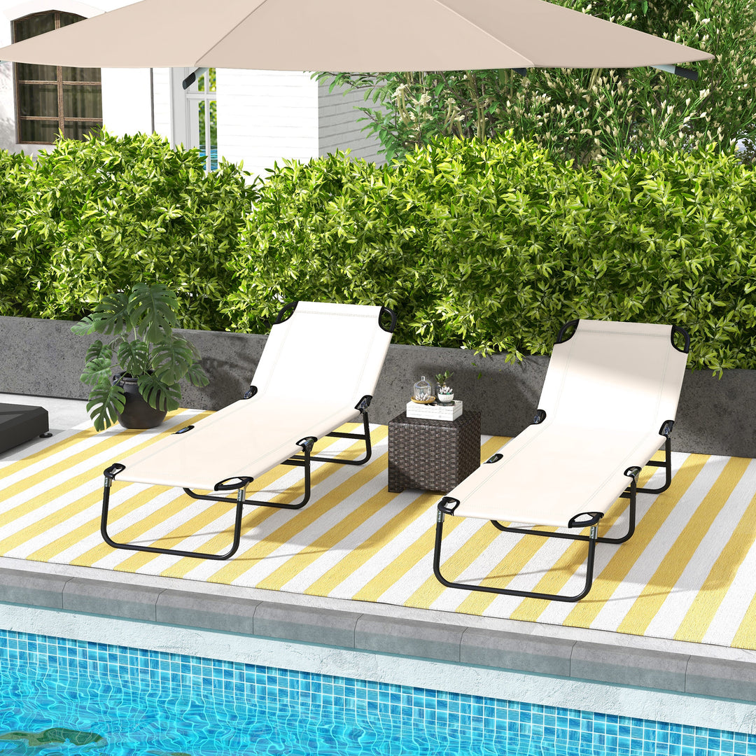 Adjustable Garden Sun Lounger with Five-Position Back