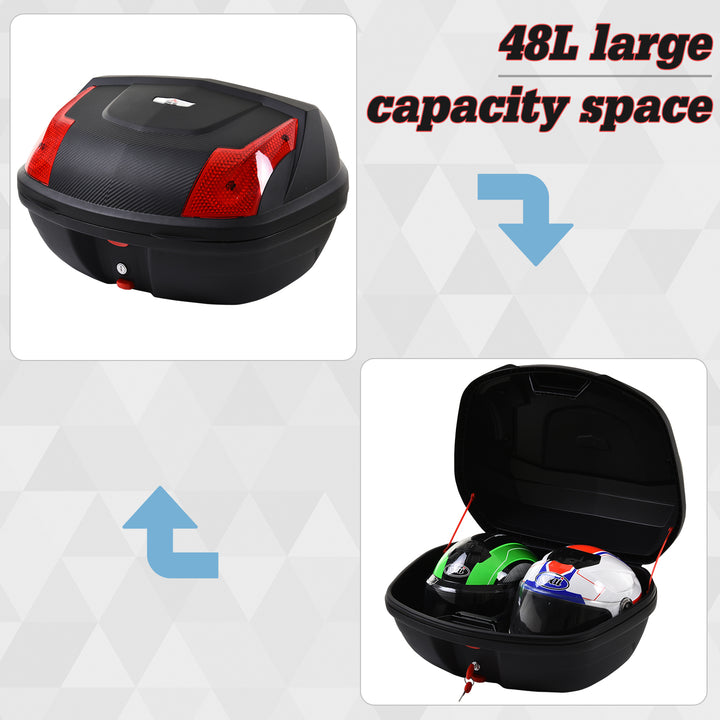 Motorcycle Trunk: 48L Tough Style Travel Luggage Storage Box