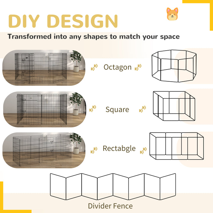 8 Panel DIY Dog Pen with Door for Dogs