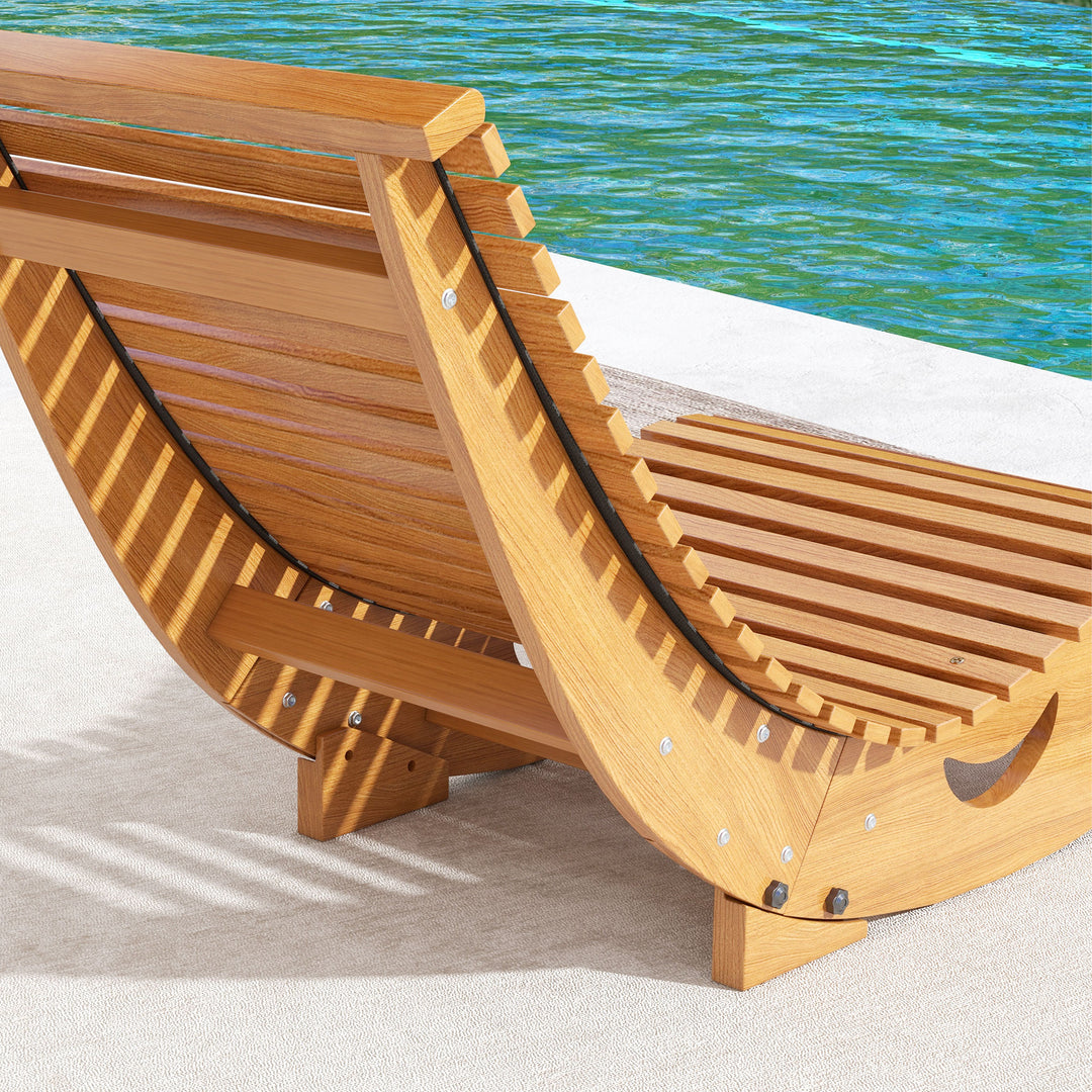 Waterproof Wooden Rocking Chair with Slatted Seat