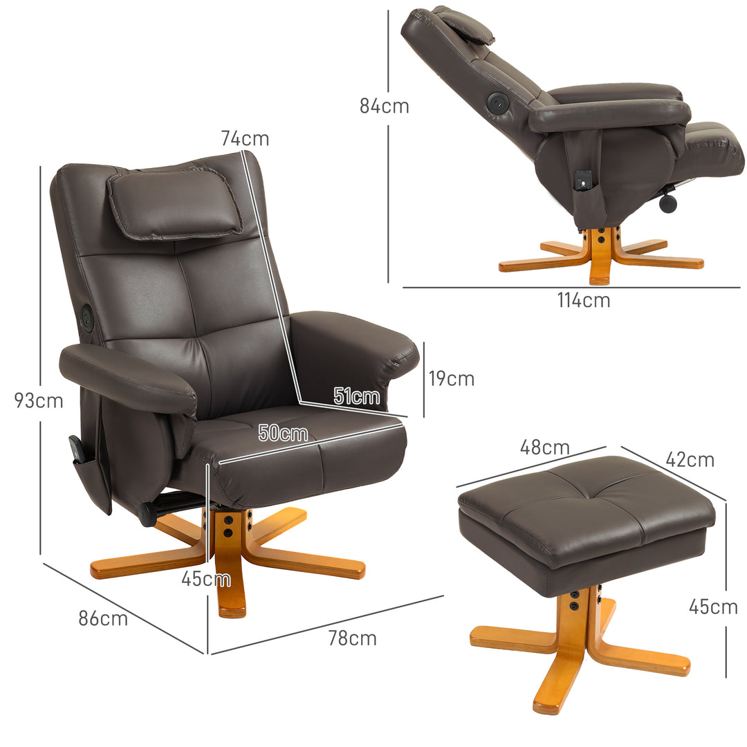 Faux Leather Massage Recliner Chair